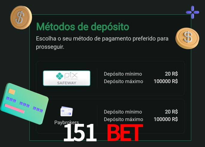 O cassino 151 bet oferece uma grande variedade de métodos de pagamento